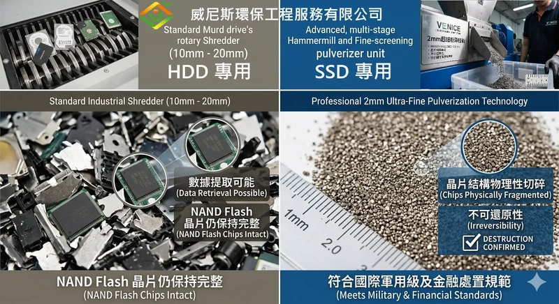 企業必知的硬碟銷毀真相 | SSD/M.2 銷毀與 2mm 粉碎：威尼斯環保提供銀行級數據破壞方案