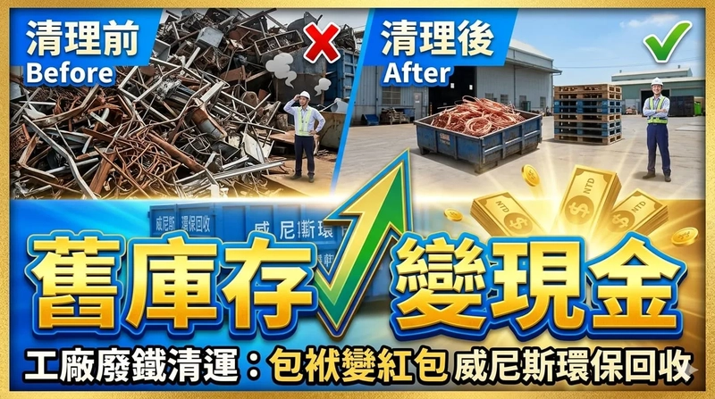 【庫存變現金，包袱變紅包：工廠舊廢鐵清運的獲利轉機！】 廢金屬高價回收｜威尼斯環保