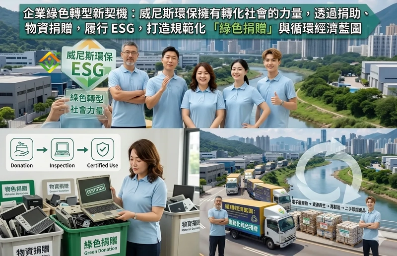 企業綠色轉型新契機：威尼斯環保擁有轉化社會的力量，透過捐助、物資捐贈，履行 ESG，打造規範化「綠色捐贈」與循環經濟藍圖