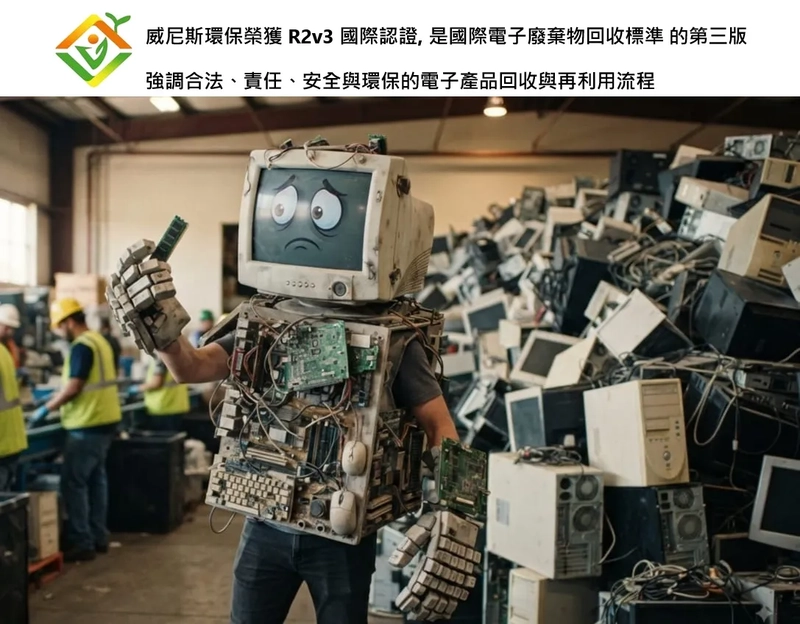【你想知道舊電子產品，最後去了哪裡嗎？R2v3 守護你的關鍵】威尼斯環保最關注資安銷毀、資產重用，通過了 R2v3 附錄 A、B、C、E 四大關鍵